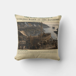 Coussin Une colonie s'élève au Kennebec-1607–1608   Histoi