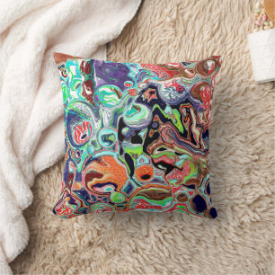 Coussin Une explosion colorée d'art fluide