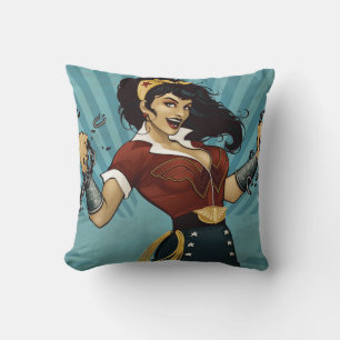 Coussin Une femme amazonienne unit le Poster vintage