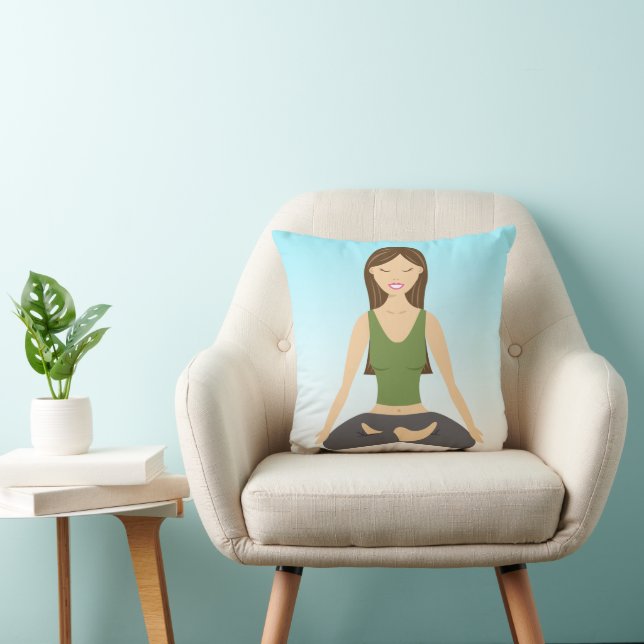 Coussin Une Femme De Yoga À Lotus Pose (Chaise)