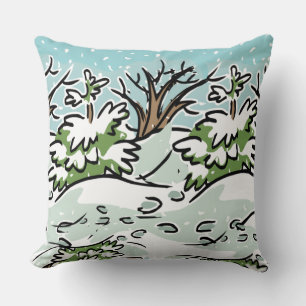 Coussin Une forêt neigeuse -