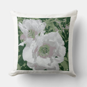 Coussin Une grande pivoine blanche sur l'oreiller jetable.