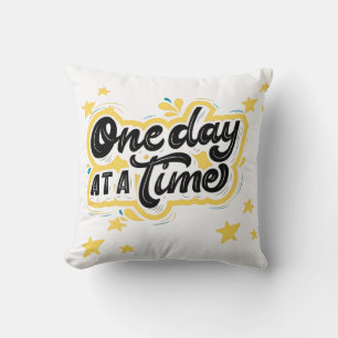 Coussin Une journée à la fois motivationnel 