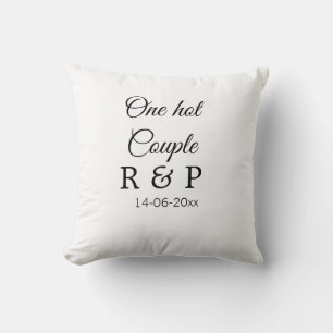 Coussin Une lettre initiale de nom de couple chaud texte d