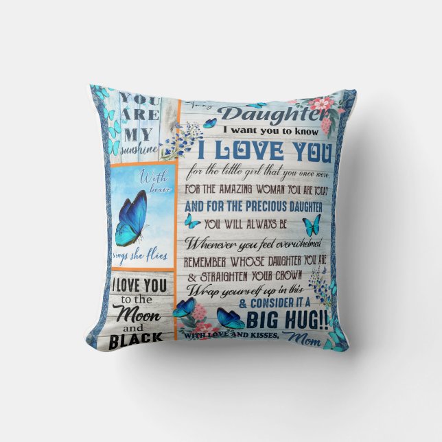 Coussin Une Lettre Personnalisée À Ma Fille, (Recto)