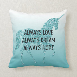 Coussin Une Parties scintillant douce pour les filles Aqua