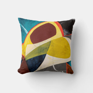 Coussin Une Peinture Aquarelle Moderniste Abstraite.