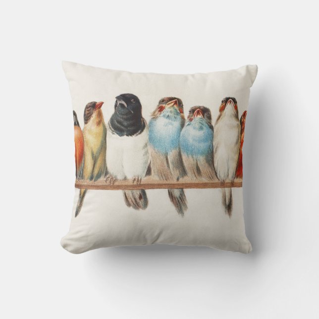 Coussin Une perche d'oiseaux Illustration de la perche Vin (Recto)