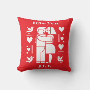 Coussin Une Saint-Valentin personnalisée Bauhaus moderne