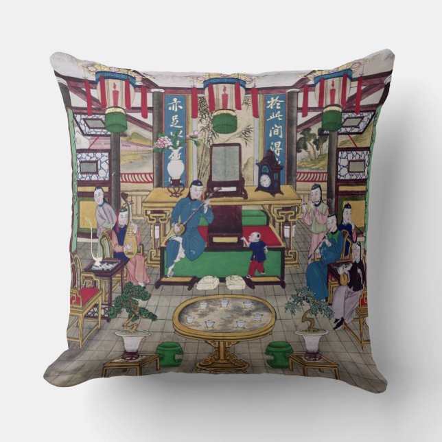 Coussin Une salle dans la Chambre de M. Kong, un négociant (Recto)