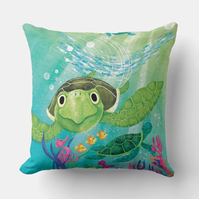 Coussin Une Secourt de tortue de mer (Recto)