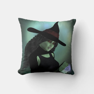 Coussin Une sorcière méchante qui fait un sort