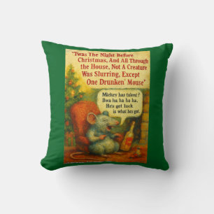 Coussin Une Souris Ivre – Chaos de Carte de Noël