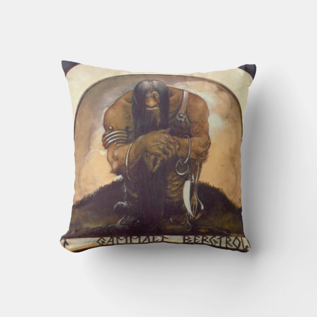 Coussin Une vieille montagne Troll (Recto)