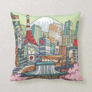 Coussin Une vue de Tokyo