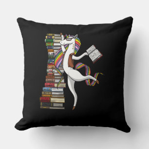 Coussin Unicorn Bibliothécaire Magazine Lecture Nerd