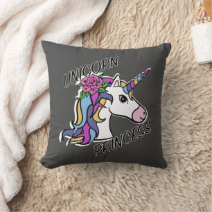 Coussin Unicorn Princess Design - Jeu d'oreiller 16" x 16"