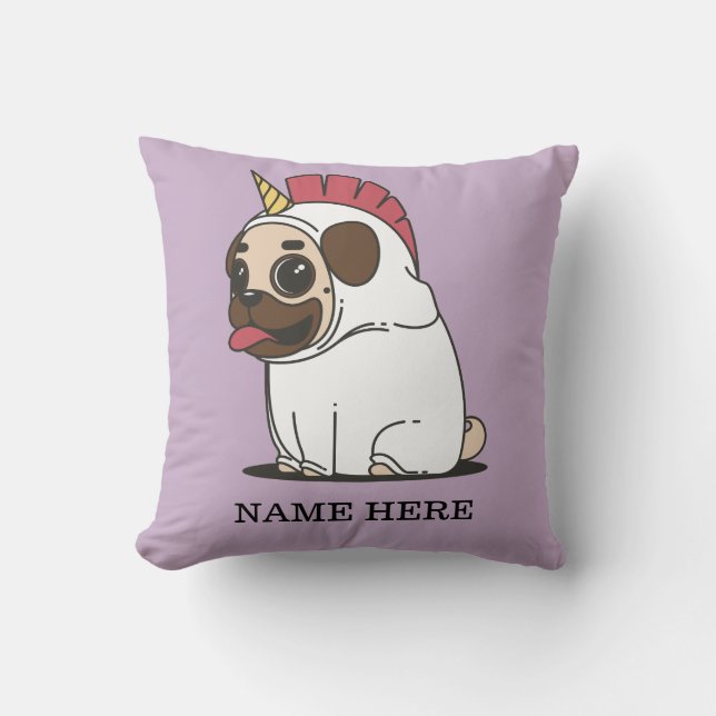 Coussin Unicorn pug (Recto)