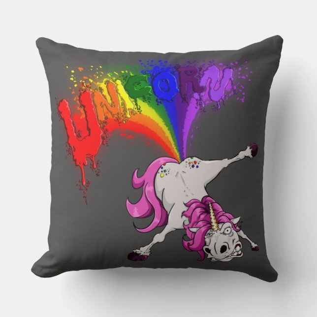 Coussin unicorn rainbow fart (Recto)