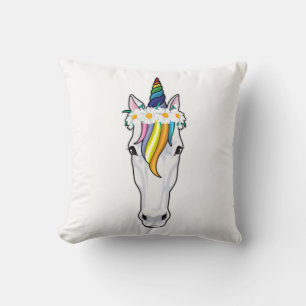 Coussin Unicorne aux fleurs