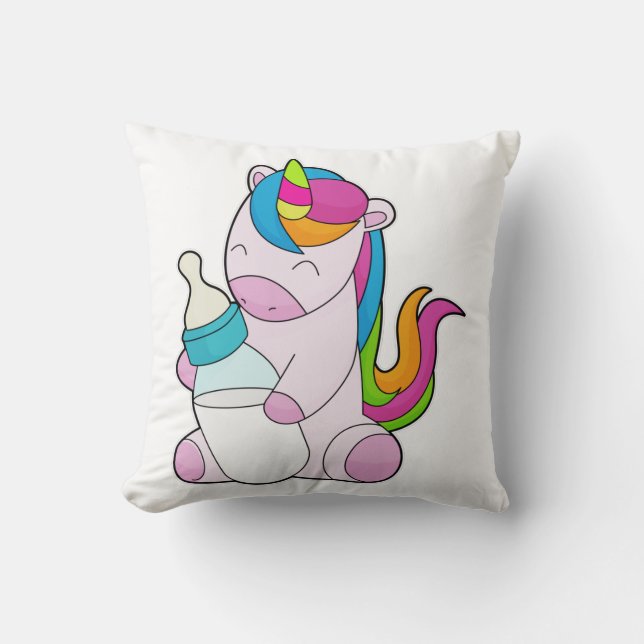 Coussin Unicorne Bouteille de lait (Recto)