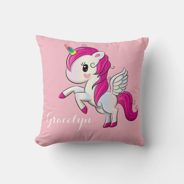 Coussin Unicorne de bébé personnalisée (Recto)