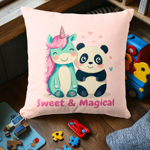 Coussin Unicorne et panda doux et magique   Décor Chambre 