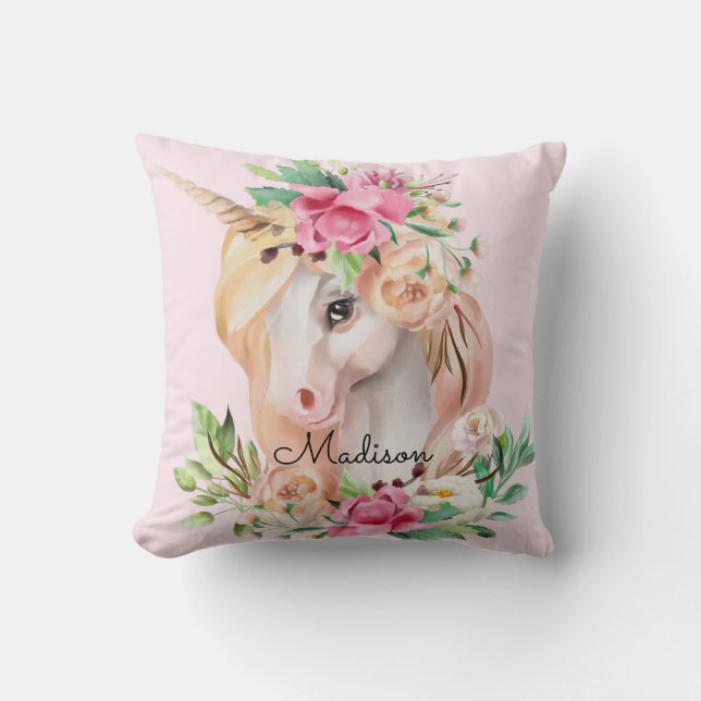 Coussin Unicorne personnalisée (Recto)