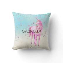 Unicorne rose Confetti Nom personnalisé