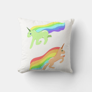 Coussin Unicornes arc-en-ciel