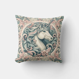 Coussin Unicornes victoriennes mystiques : Enchantées flor