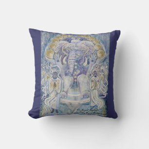 Coussin unique avec oeuvre sur l'avant et l'arrièr