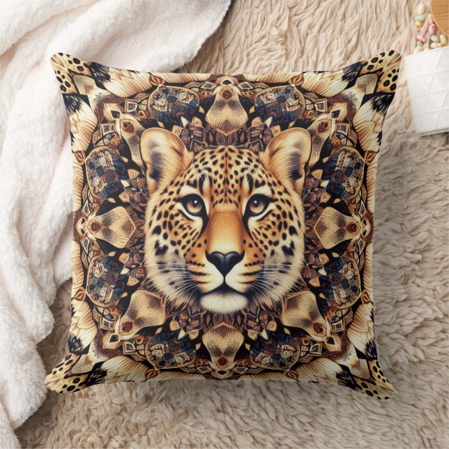 Coussin Unique Kaleidoscope Leopard Face Impression 4 (Blanket)