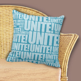 Coussin UNITÉ Bleue ! Motif de répétition de typographie
