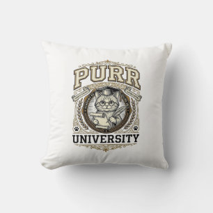 Coussin Université Ronronnement Chat Fausse Université Aca