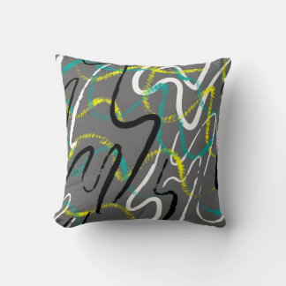 Coussin Urbain Abstrait : Grunge Wave Lines.