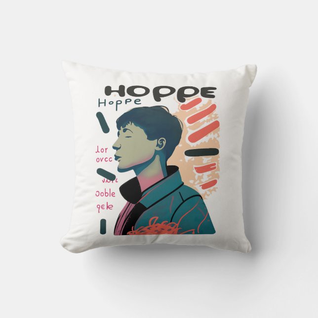 Coussin Urban Hope - Abstract Portrait Illustration (Recto)