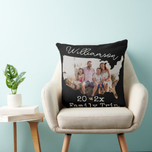 Coussin USA Outline Vacation Black Souvenir Family 2 photo