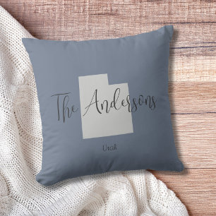 Coussin Utah Outline Nom de famille Jeu d'oreiller