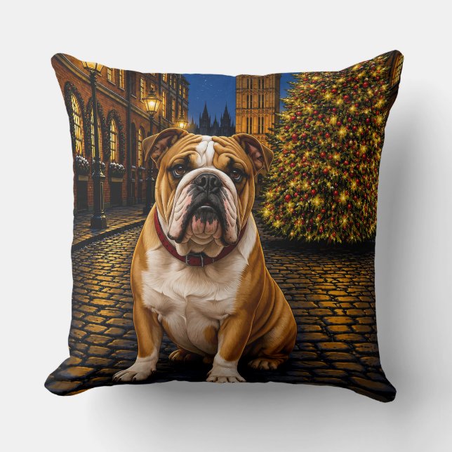 Coussin Vacances Bouledogue  (Recto)