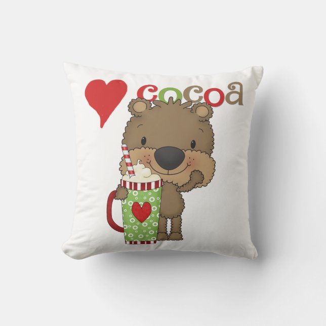 Coussin Vacances d'amour de cacao d'ours (Recto)