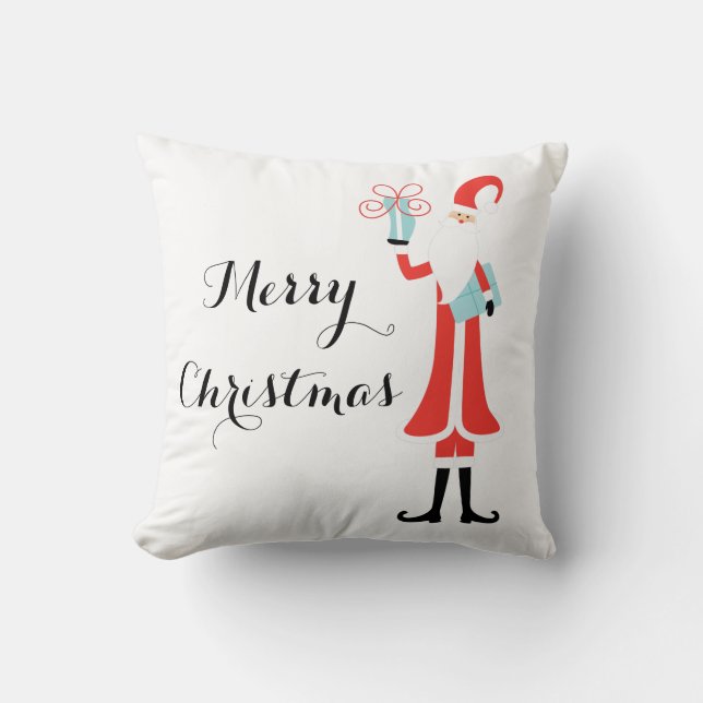 Coussin Vacances de Père Noël de Joyeux Noël (Recto)