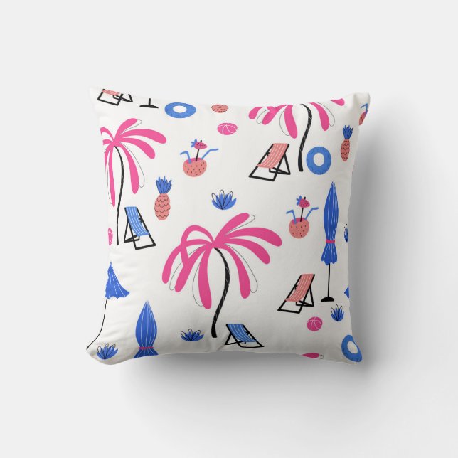 Coussin Vacances d'été : Palm Trees Ananas Motif (Recto)