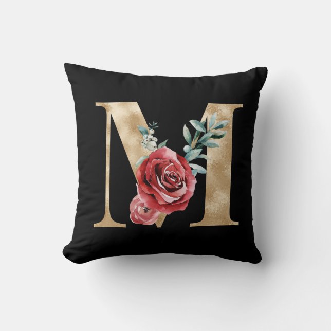 Coussin Vacances d'hiver lettre initiale M (Recto)