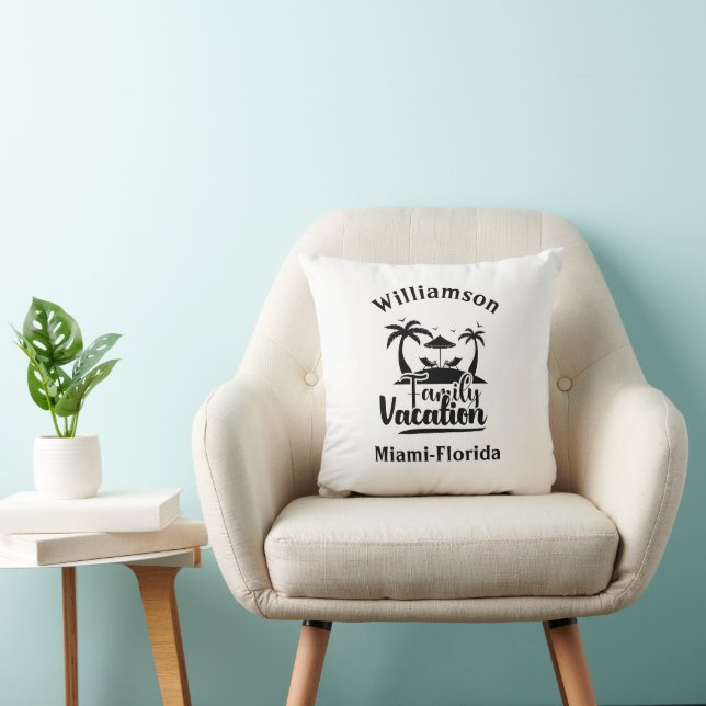 Coussin Vacances familiales personnalisées (Chaise)