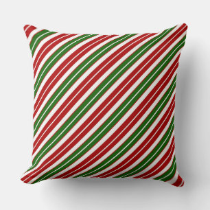 Coussin Vacances Grandes Noël rouge, blanc et vert