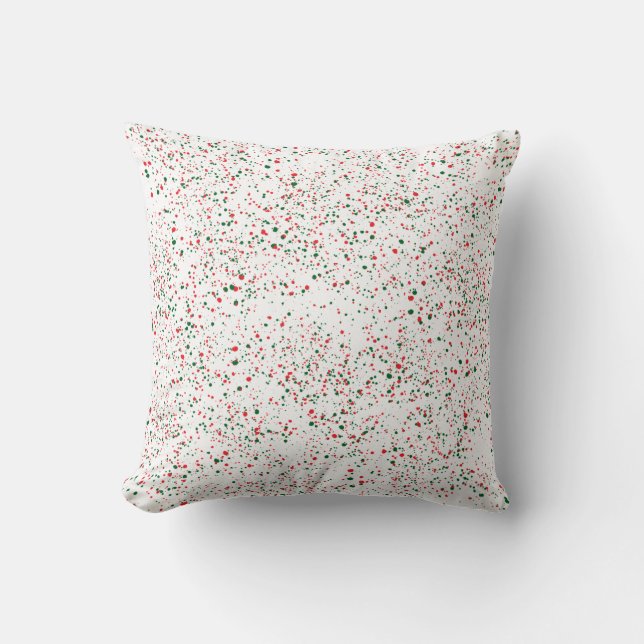 Coussin Vacances / Simple Green Red Splatter (Recto)