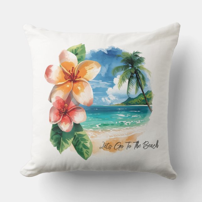 Coussin Vacation, Lets Go To The Beach  (Recto)