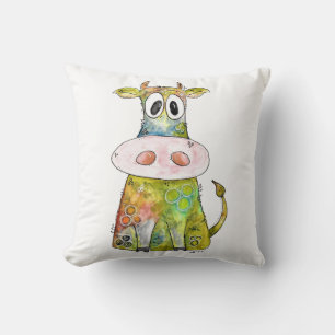Coussin Vache blanche couleur blanc mignon