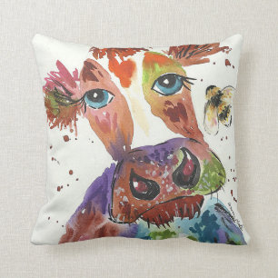 Coussin Vache colorée et originale
